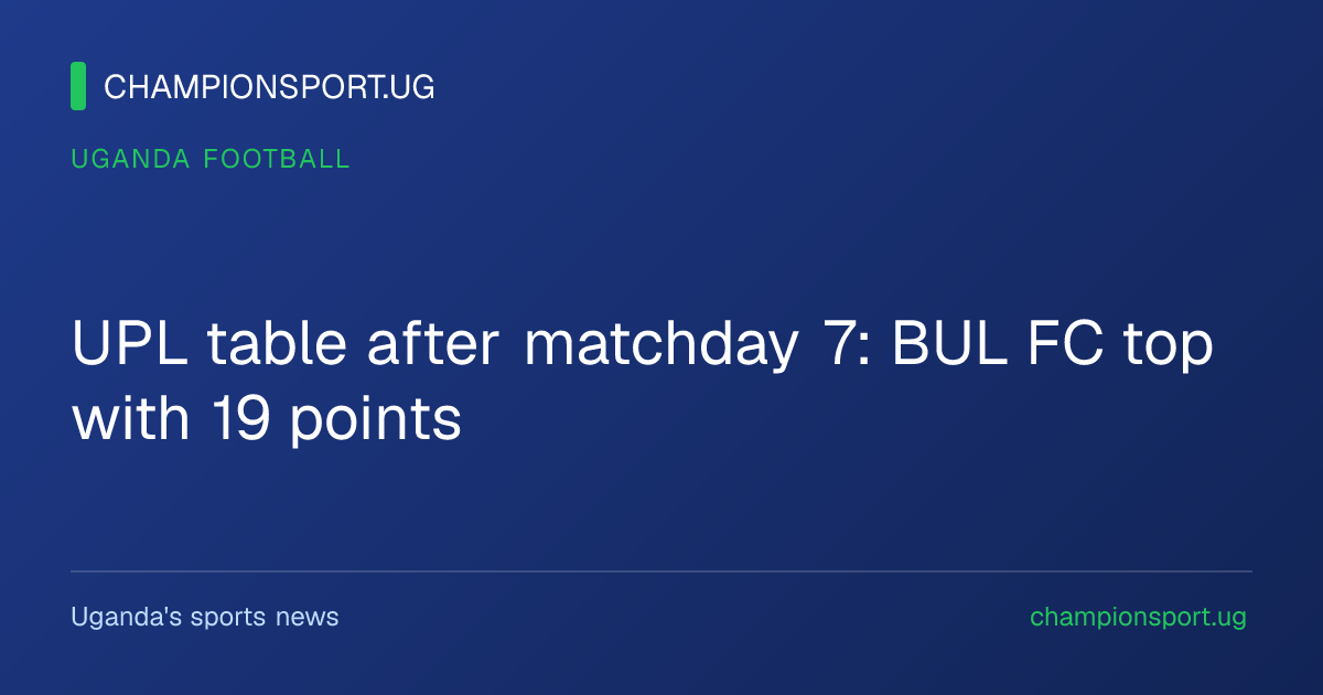 UPL table after matchday 7: BUL FC top with 19 points