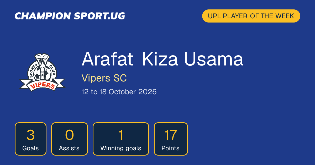 UPL player of the week: Arafat Kiza Usama (Vipers SC)